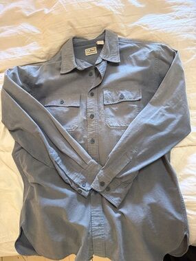 L.L. Bean Slate Blue Button-Up Work Shirt